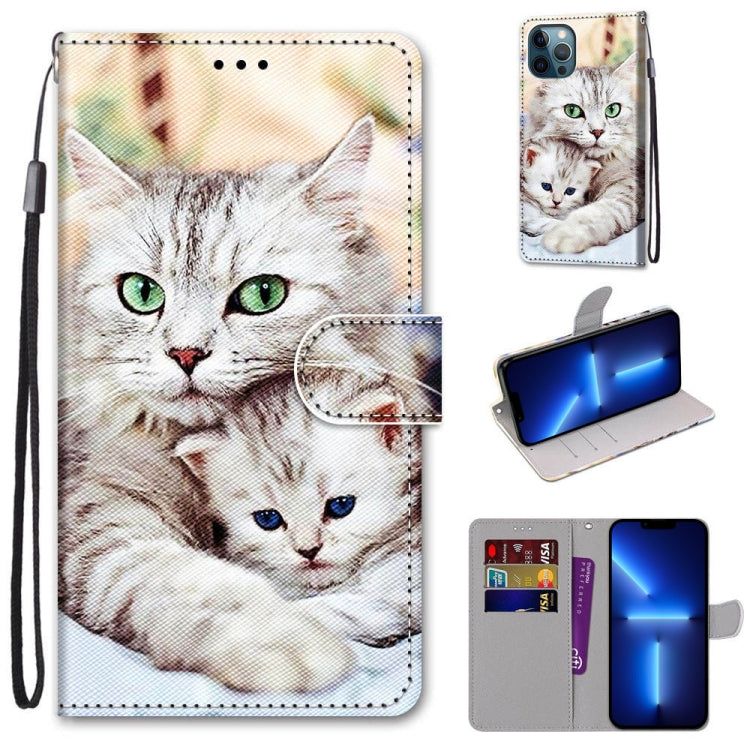Coloured Drawing Cross Texture Horizontal Flip PU Leather Case with Holder & Card Slots & Wallet & Lanyard, For iPhone 13 Pro, For iPhone 13 Pro Max