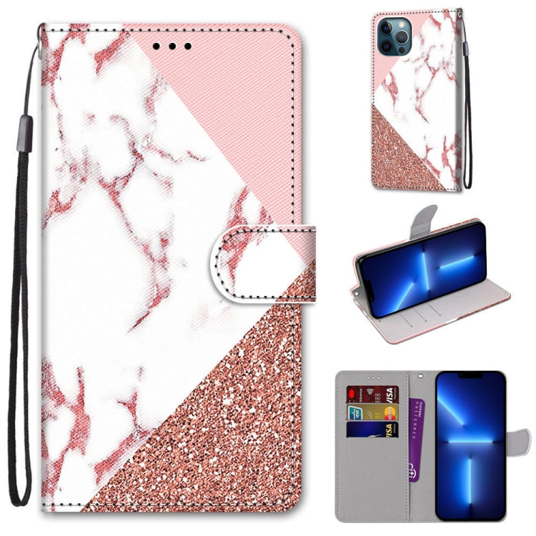 Coloured Drawing Cross Texture Horizontal Flip PU Leather Case with Holder & Card Slots & Wallet & Lanyard, For iPhone 13 Pro, For iPhone 13 Pro Max