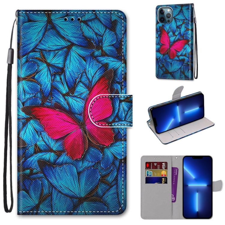 Coloured Drawing Cross Texture Horizontal Flip PU Leather Case with Holder & Card Slots & Wallet & Lanyard, For iPhone 13 Pro, For iPhone 13 Pro Max