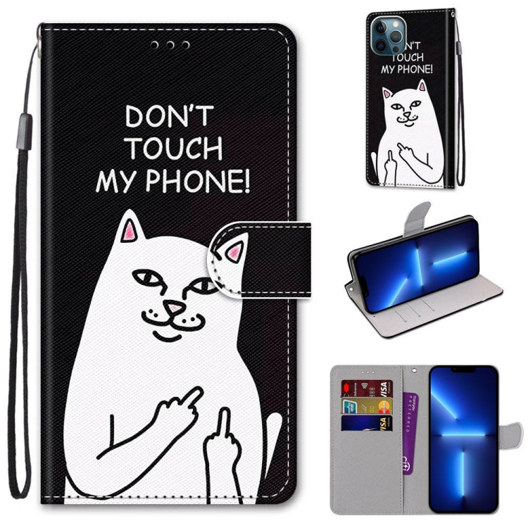 Coloured Drawing Cross Texture Horizontal Flip PU Leather Case with Holder & Card Slots & Wallet & Lanyard, For iPhone 13 Pro, For iPhone 13 Pro Max