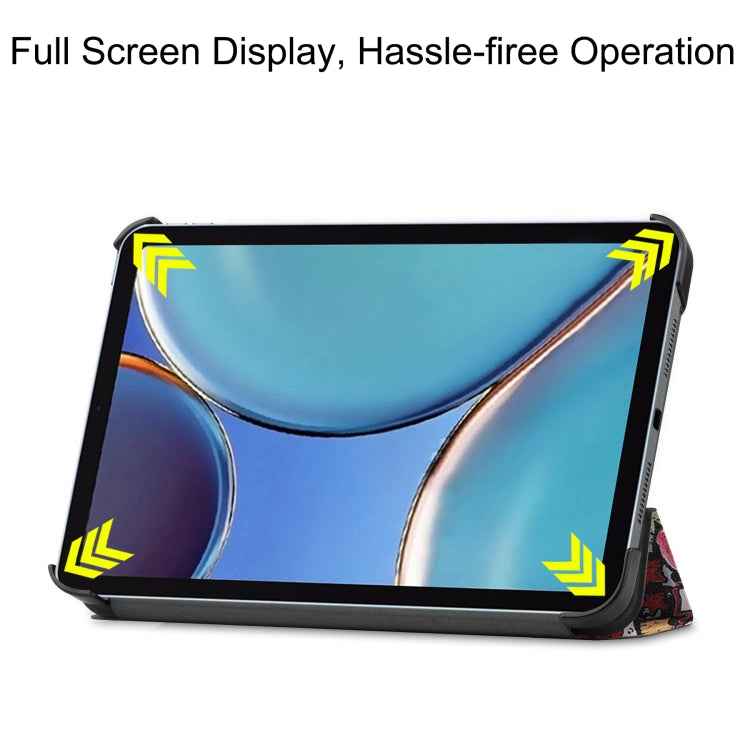 Custer Painted 3-Fold Holder Smart Leather Tablet Case, For iPad mini 6 / mini 2024, For Huawei MatePad 11 2021