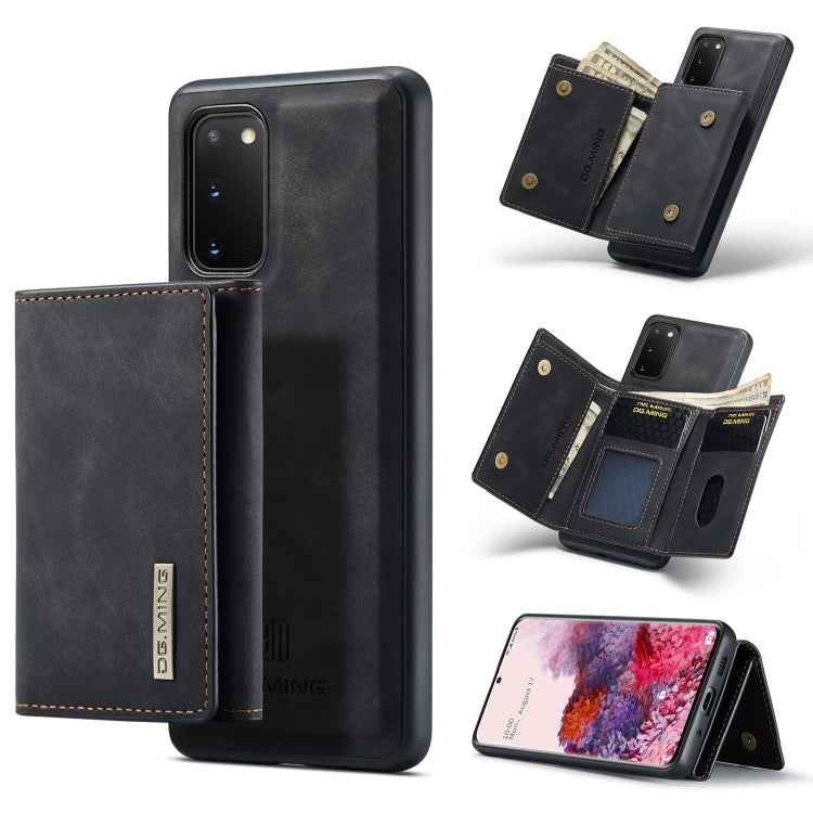 DG.MING M1 Series 3-Fold Multi Card Wallet  Back Cover Shockproof Case with Holder Function, For Samsung Galaxy S20