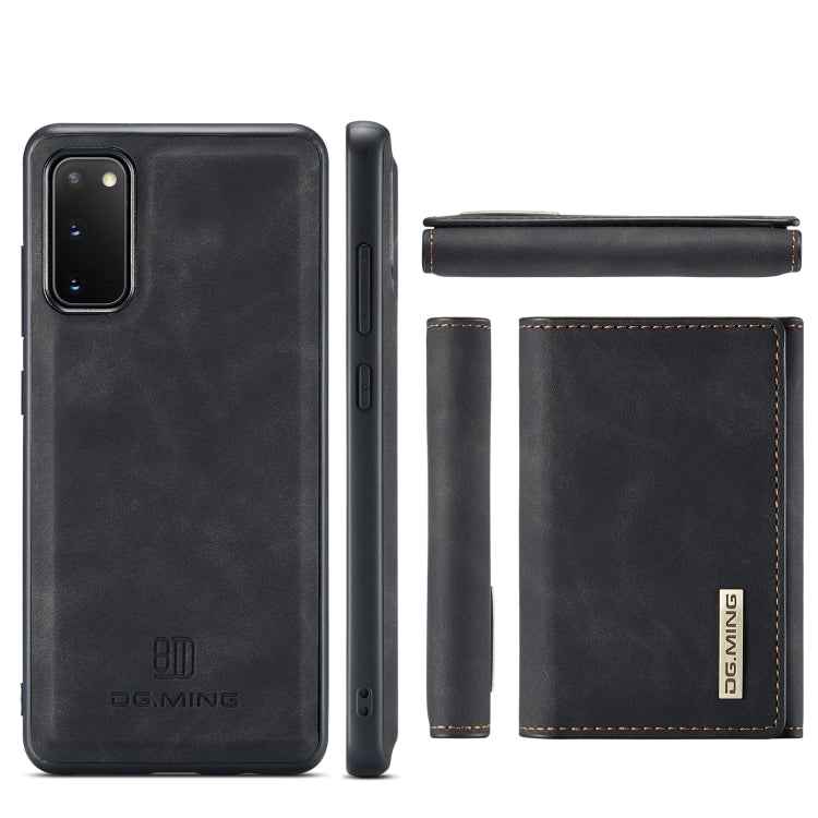 DG.MING M1 Series 3-Fold Multi Card Wallet  Back Cover Shockproof Case with Holder Function, For Samsung Galaxy S20