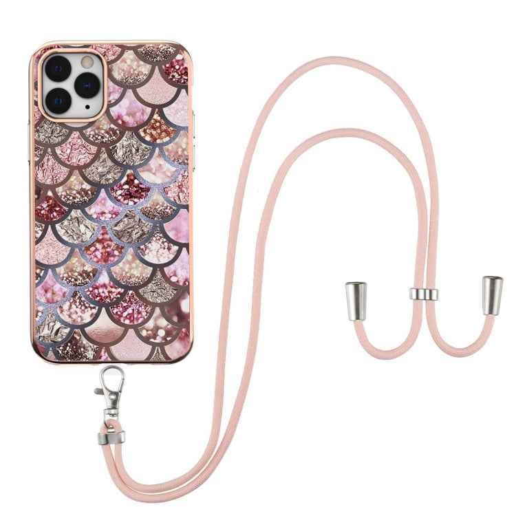 Electroplating Pattern IMD TPU Shockproof Case with Neck Lanyard, For iPhone 11 Pro, For iPhone 11 Pro Max, For iPhone XS / X, For iPhone XR, For iPhone XS Max, For iPhone SE 2022 / SE 2020 / 8 / 7, For iPhone 8 Plus / 7 Plus
