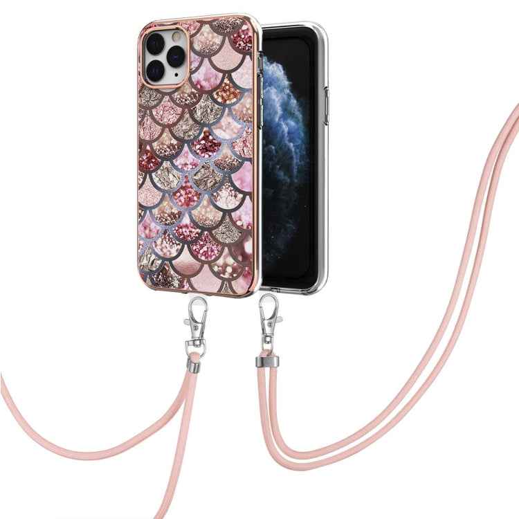 Electroplating Pattern IMD TPU Shockproof Case with Neck Lanyard, For iPhone 11 Pro, For iPhone 11 Pro Max, For iPhone XS / X, For iPhone XR, For iPhone XS Max, For iPhone SE 2022 / SE 2020 / 8 / 7, For iPhone 8 Plus / 7 Plus