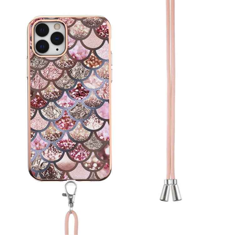 Electroplating Pattern IMD TPU Shockproof Case with Neck Lanyard, For iPhone 11 Pro, For iPhone 11 Pro Max, For iPhone XS / X, For iPhone XR, For iPhone XS Max, For iPhone SE 2022 / SE 2020 / 8 / 7, For iPhone 8 Plus / 7 Plus