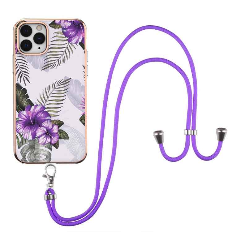 Electroplating Pattern IMD TPU Shockproof Case with Neck Lanyard, For iPhone 11 Pro, For iPhone 11 Pro Max, For iPhone XS / X, For iPhone XR, For iPhone XS Max, For iPhone SE 2022 / SE 2020 / 8 / 7, For iPhone 8 Plus / 7 Plus