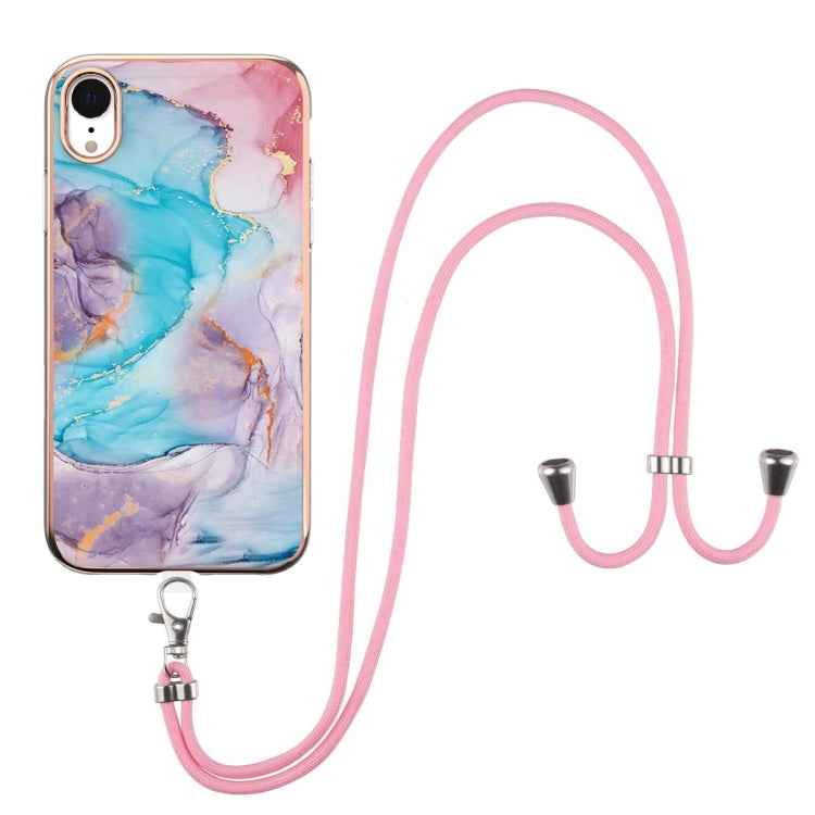 Electroplating Pattern IMD TPU Shockproof Case with Neck Lanyard, For iPhone 11 Pro, For iPhone 11 Pro Max, For iPhone XS / X, For iPhone XR, For iPhone XS Max, For iPhone SE 2022 / SE 2020 / 8 / 7, For iPhone 8 Plus / 7 Plus