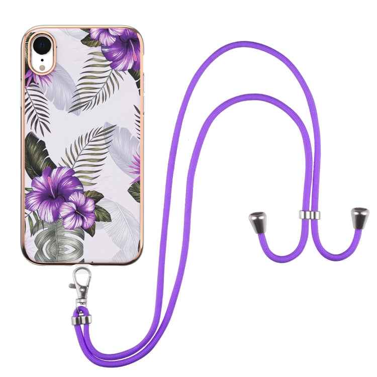 Electroplating Pattern IMD TPU Shockproof Case with Neck Lanyard, For iPhone 11 Pro, For iPhone 11 Pro Max, For iPhone XS / X, For iPhone XR, For iPhone XS Max, For iPhone SE 2022 / SE 2020 / 8 / 7, For iPhone 8 Plus / 7 Plus
