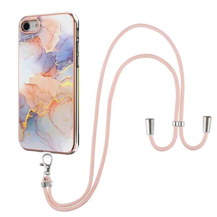 Electroplating Pattern IMD TPU Shockproof Case with Neck Lanyard, For iPhone 11 Pro, For iPhone 11 Pro Max, For iPhone XS / X, For iPhone XR, For iPhone XS Max, For iPhone SE 2022 / SE 2020 / 8 / 7, For iPhone 8 Plus / 7 Plus