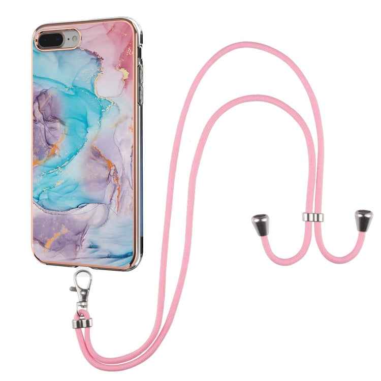 Electroplating Pattern IMD TPU Shockproof Case with Neck Lanyard, For iPhone 11 Pro, For iPhone 11 Pro Max, For iPhone XS / X, For iPhone XR, For iPhone XS Max, For iPhone SE 2022 / SE 2020 / 8 / 7, For iPhone 8 Plus / 7 Plus