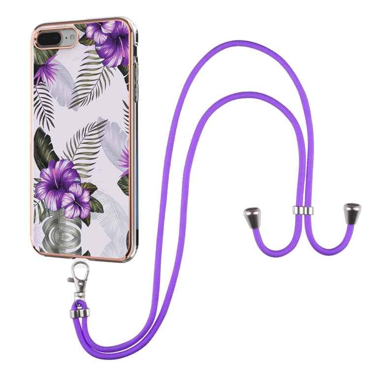 Electroplating Pattern IMD TPU Shockproof Case with Neck Lanyard, For iPhone 11 Pro, For iPhone 11 Pro Max, For iPhone XS / X, For iPhone XR, For iPhone XS Max, For iPhone SE 2022 / SE 2020 / 8 / 7, For iPhone 8 Plus / 7 Plus