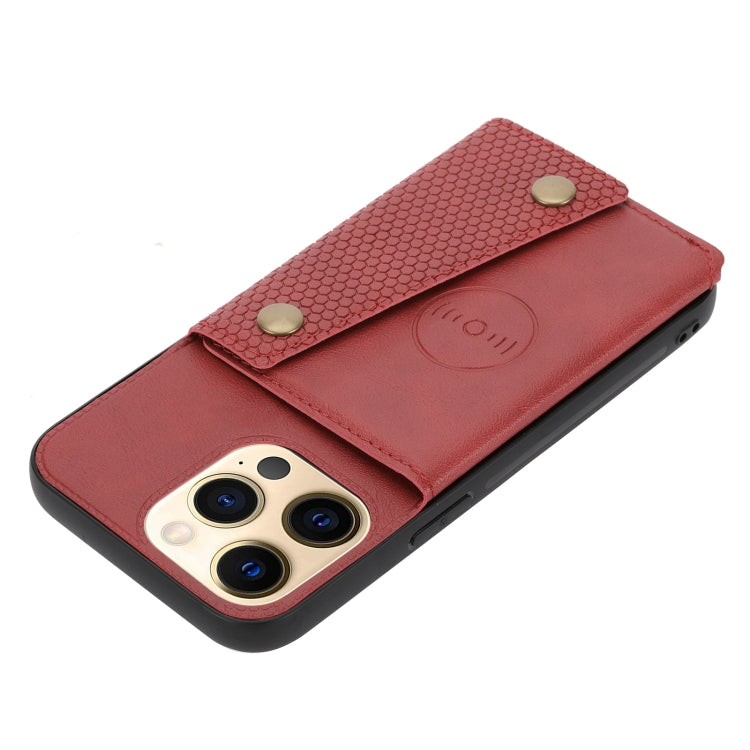 Double Buckle PU + TPU Shockproof Magnetic Protective Case with Card Slot & Holder, For iPhone 13 mini, For iPhone 13, For iPhone 13 Pro, For iPhone 13 Pro Max