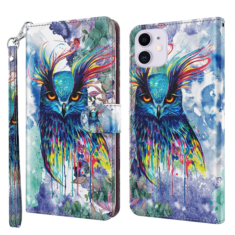 3D Painting Pattern Horizontal Flip TPU + PU Leather Case with Holder & Card Slots & Wallet, For iPhone 13 mini, For iPhone 13, For iPhone 13 Pro, For iPhone 13 Pro Max