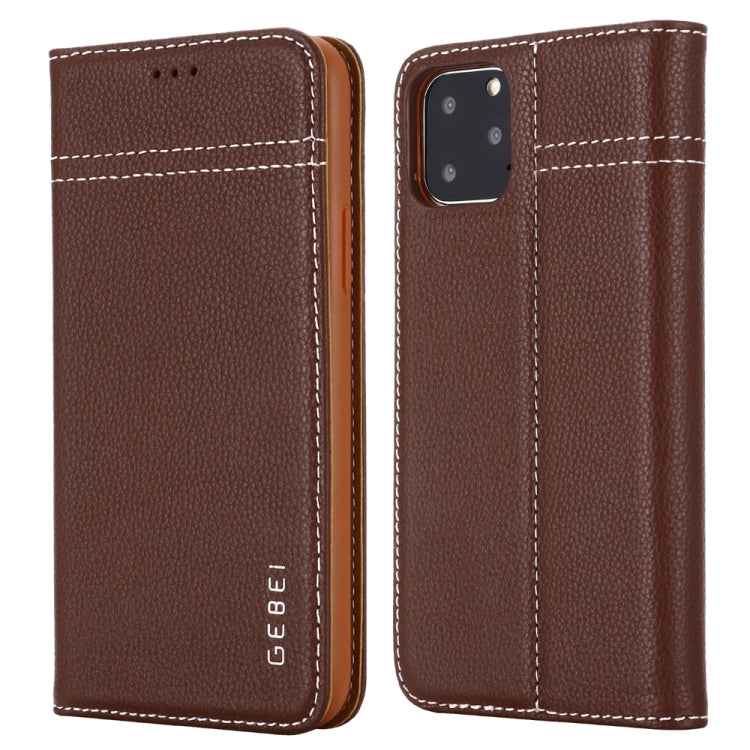 GEBEI Top-grain Leather Horizontal Flip Protective Case with Holder & Card Slots
