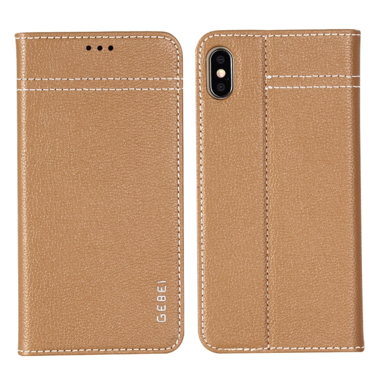 GEBEI Top-grain Leather Horizontal Flip Protective Case with Holder & Card Slots