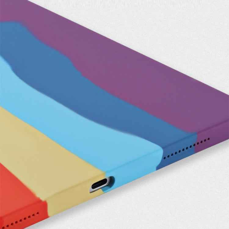 Rainbow Liquid Silicone + PC Shockproof Protective Case, For iPad Pro 12.9 inch 2020