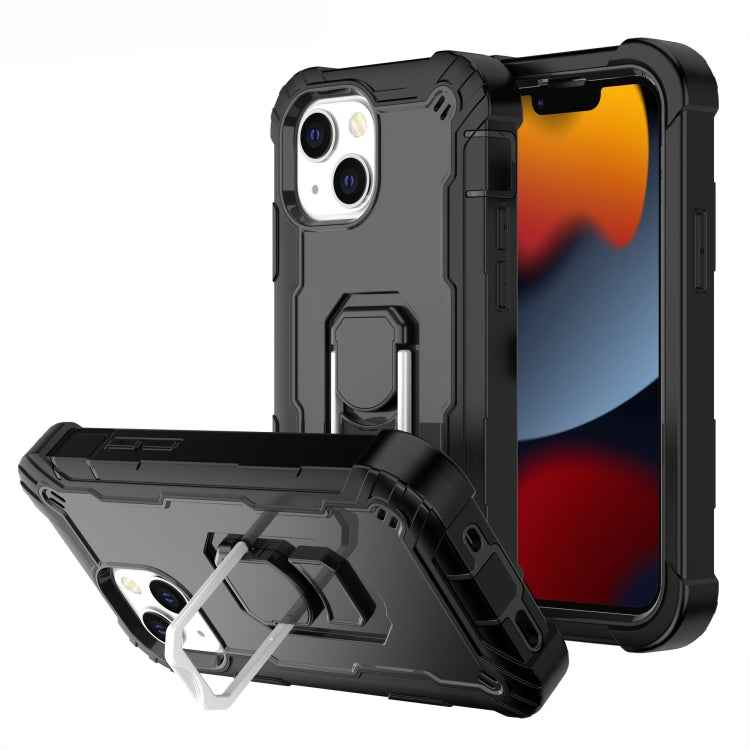 PC + Rubber 3-layers Shockproof Protective Case with Rotating Holder, For iPhone 13 mini, For iPhone 13, For iPhone 13 Pro, For iPhone 13 Pro Max