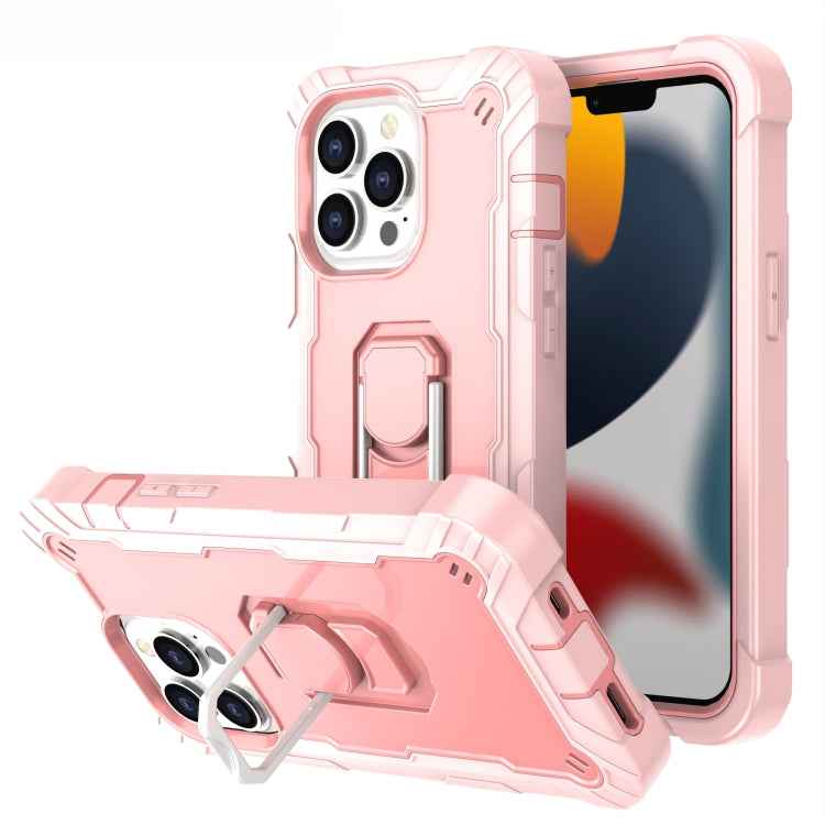 PC + Rubber 3-layers Shockproof Protective Case with Rotating Holder, For iPhone 13 mini, For iPhone 13, For iPhone 13 Pro, For iPhone 13 Pro Max