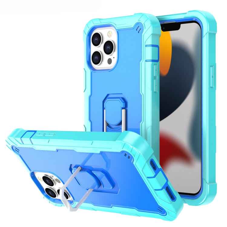 PC + Rubber 3-layers Shockproof Protective Case with Rotating Holder, For iPhone 13 mini, For iPhone 13, For iPhone 13 Pro, For iPhone 13 Pro Max