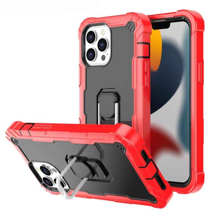 PC + Rubber 3-layers Shockproof Protective Case with Rotating Holder, For iPhone 13 mini, For iPhone 13, For iPhone 13 Pro, For iPhone 13 Pro Max