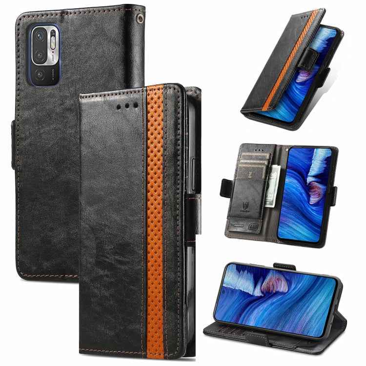 CaseNeo Business Splicing Dual Magnetic Buckle Horizontal Flip PU Leather Case with Holder & Card Slots & Wallet, For Doogee X96 Pro, For iPhone XR, For Xiaomi Redmi Note 10 JP Edition