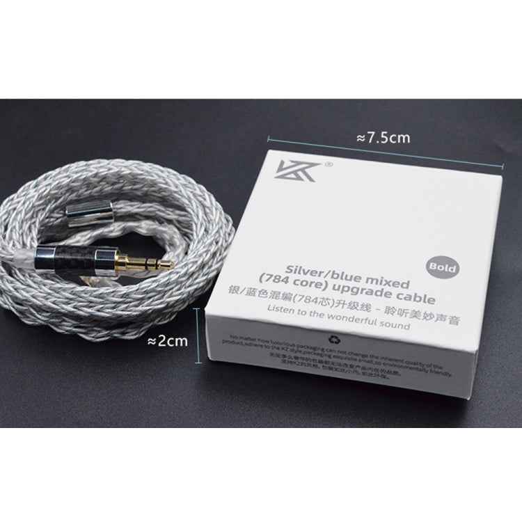 KZ 3.5mm Plug 784-core Blue Silver Mixed Braided Silver-plated Earphone Upgrade Cable For KZ ZS10 Pro / DQ6 / ASX, Cable Length: 1.2m