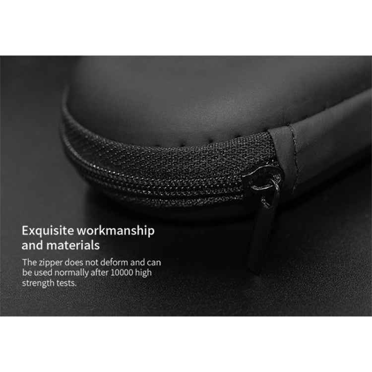 KZ Portable PU Leather Oval Data Cable Charger Earphone Storage Box, Oval