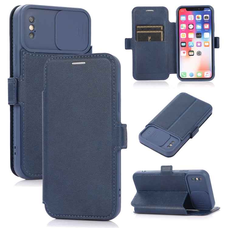 Push Window Double Buckle PU + Silicone Horizontal Flip Leather Case with Holder & Card Slot, For iPhone 8 Plus & 7 Plus, For iPhone SE 2022 / SE 2020 & 8 & 7, For iPhone X & XS, For iPhone XR