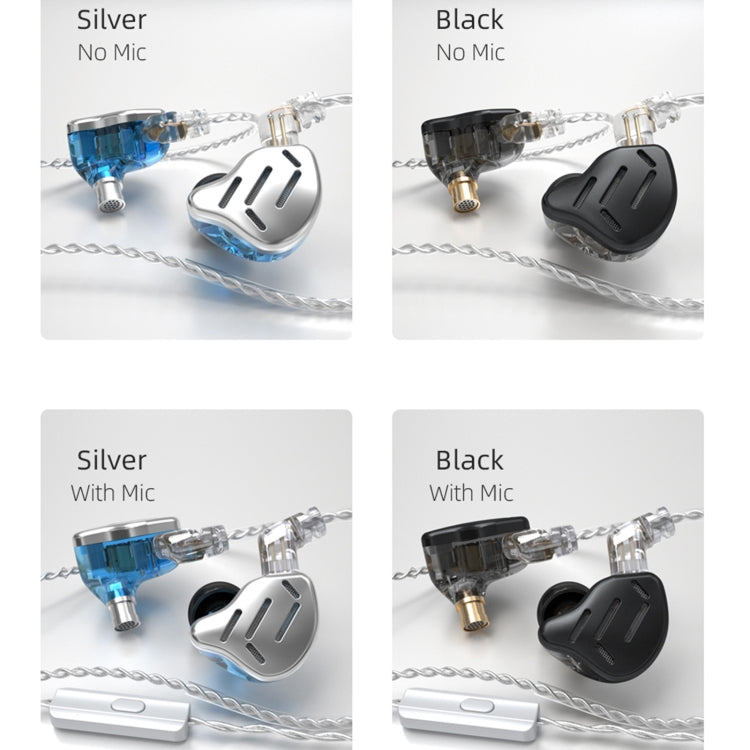 KZ ZAX 16-unit Ring Iron Sport Gaming In-ear Wired Earphone,, ZAX Mic Version(Silver), ZAX Mic Version(Black), ZAX Standard Version(Silver), ZAX Standard Version(Black)