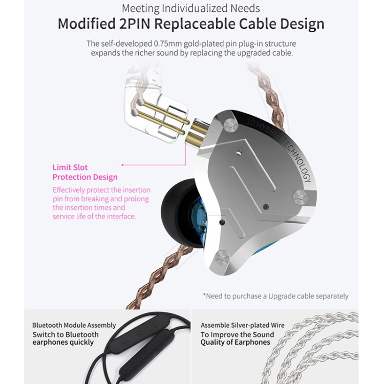 KZ ZS10 Pro 10-unit Ring Iron Gaming In-ear Wired Earphone,, ZS10 Pro Standard Version(Purple), ZS10 Pro Mic Version(Black), ZS10 Pro Standard Version(Diamond Blue), ZS10 Pro Mic Version(Blue), ZS10 Pro Mic Version(Streamer Blue)                       ...