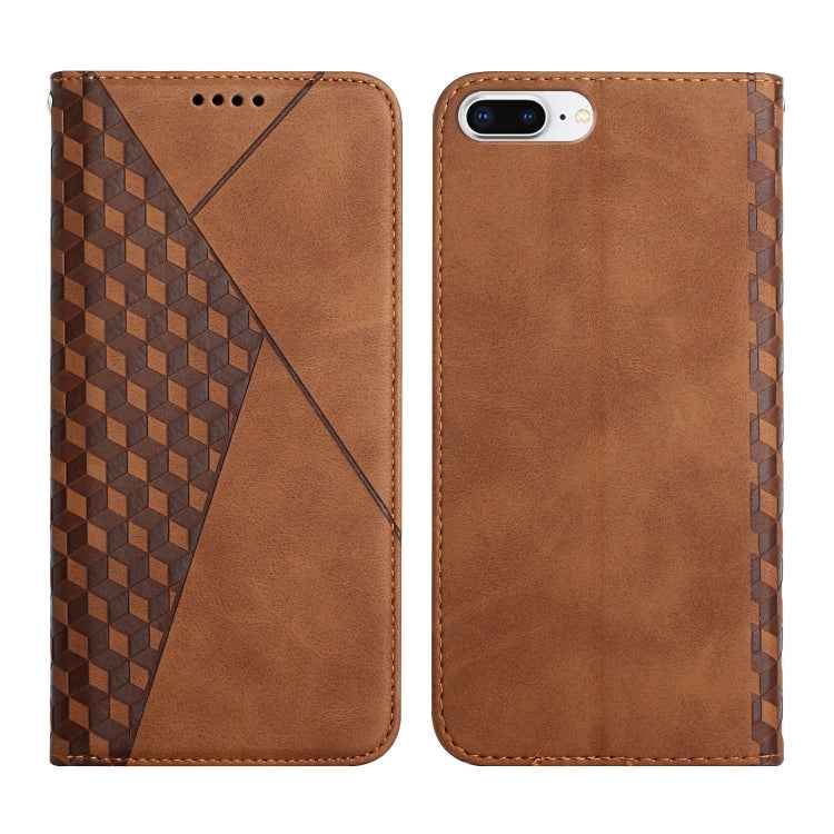Diamond Pattern Splicing Skin Feel Magnetic Horizontal Flip Leather Case with Card Slots & Holder & Wallet, For iPhone SE 2022 / SE 2020 / 7 / 8 / 6, For iPhone 7 Plus / 8 Plus
