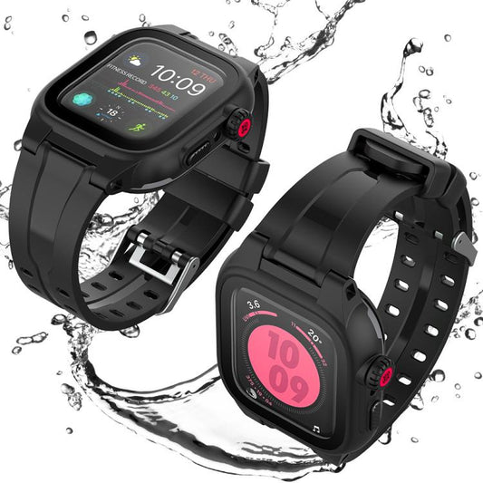 RedPepper IP68 Waterproof Screen Protector + Watchband + Protective Case, For 5 & 4 40mm / 3 & 2 & 1 38mm, For Apple Watch Series 6 / 5 / 4 / Watch SE 44mm