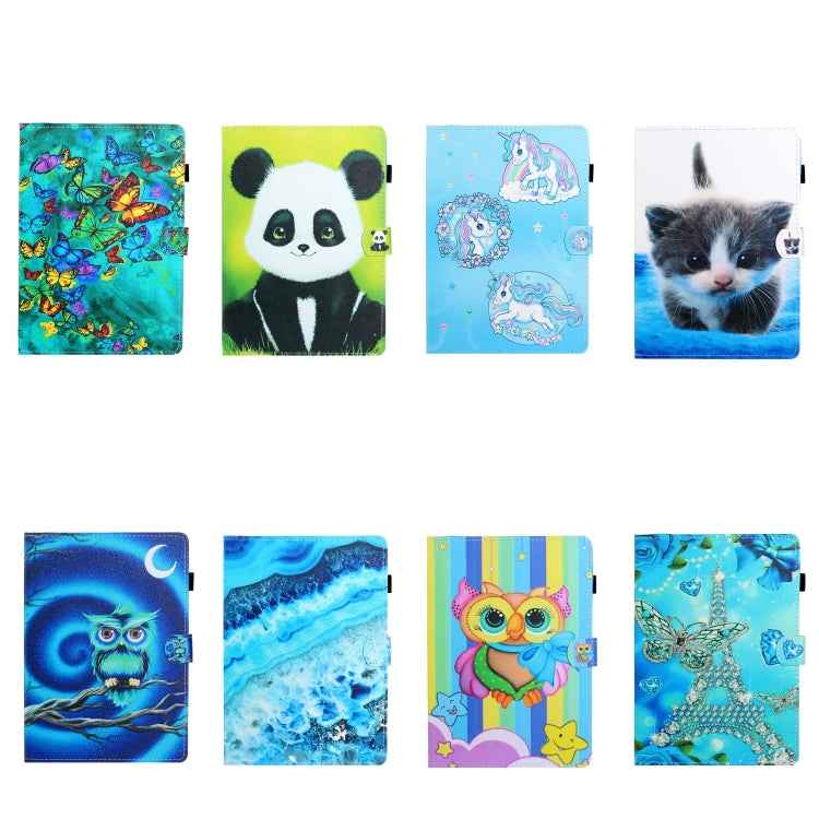 Colored Drawing Horizontal Flip PU Leather Case with Holder & Card Slot & Sleep / Wake-up Function