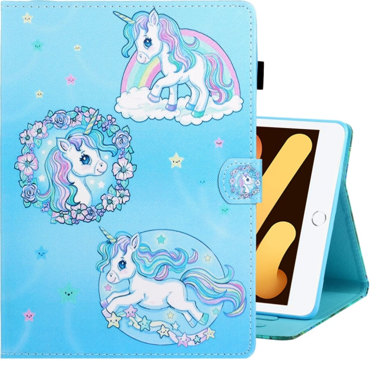 Colored Drawing Horizontal Flip PU Leather Case with Holder & Card Slot & Sleep / Wake-up Function