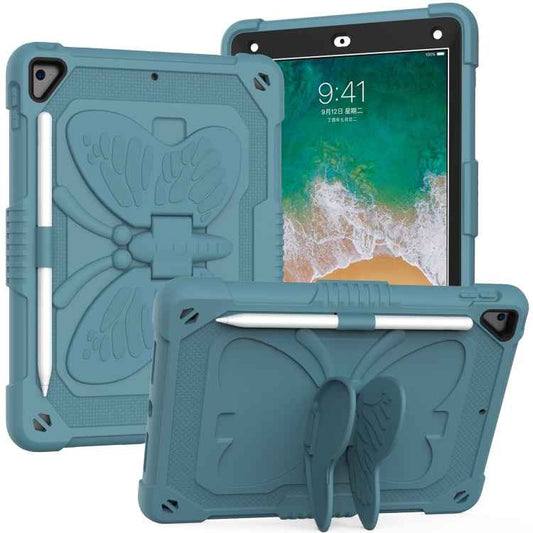 Pure Color PC + Silicone Anti-drop Protective Case with Butterfly Shape Holder & Pen Slot, For iPad 9.7 2018 & 2017 / Pro 9.7 inch / Air 2 / 6, For iPad 10.2 2021 & 2020 & 2019 / Air 3 10.5 inch, For iPad mini 6 2021 / mini 2024                        ...