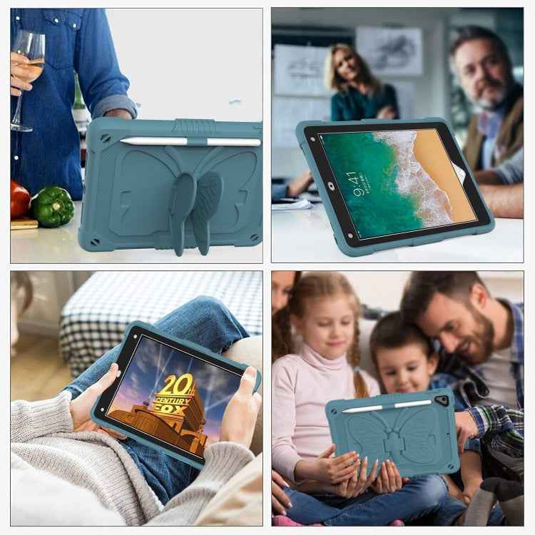 Pure Color PC + Silicone Anti-drop Protective Case with Butterfly Shape Holder & Pen Slot, For iPad 9.7 2018 & 2017 / Pro 9.7 inch / Air 2 / 6, For iPad 10.2 2021 & 2020 & 2019 / Air 3 10.5 inch, For iPad mini 6 2021 / mini 2024                        ...