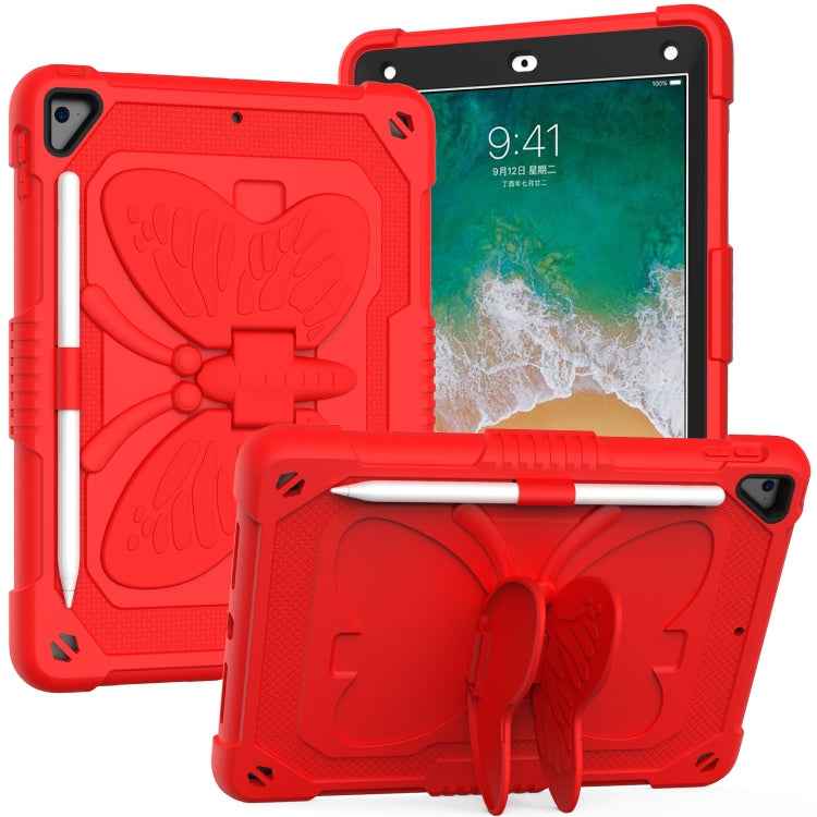 Pure Color PC + Silicone Anti-drop Protective Case with Butterfly Shape Holder & Pen Slot, For iPad 9.7 2018 & 2017 / Pro 9.7 inch / Air 2 / 6, For iPad 10.2 2021 & 2020 & 2019 / Air 3 10.5 inch, For iPad mini 6 2021 / mini 2024                        ...