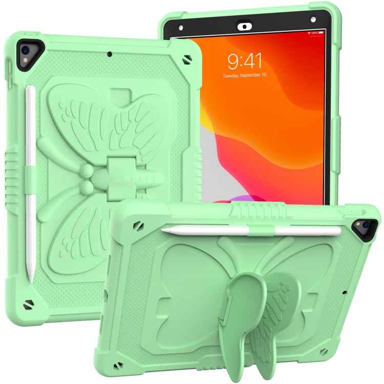 Pure Color PC + Silicone Anti-drop Protective Case with Butterfly Shape Holder & Pen Slot, For iPad 9.7 2018 & 2017 / Pro 9.7 inch / Air 2 / 6, For iPad 10.2 2021 & 2020 & 2019 / Air 3 10.5 inch, For iPad mini 6 2021 / mini 2024                        ...