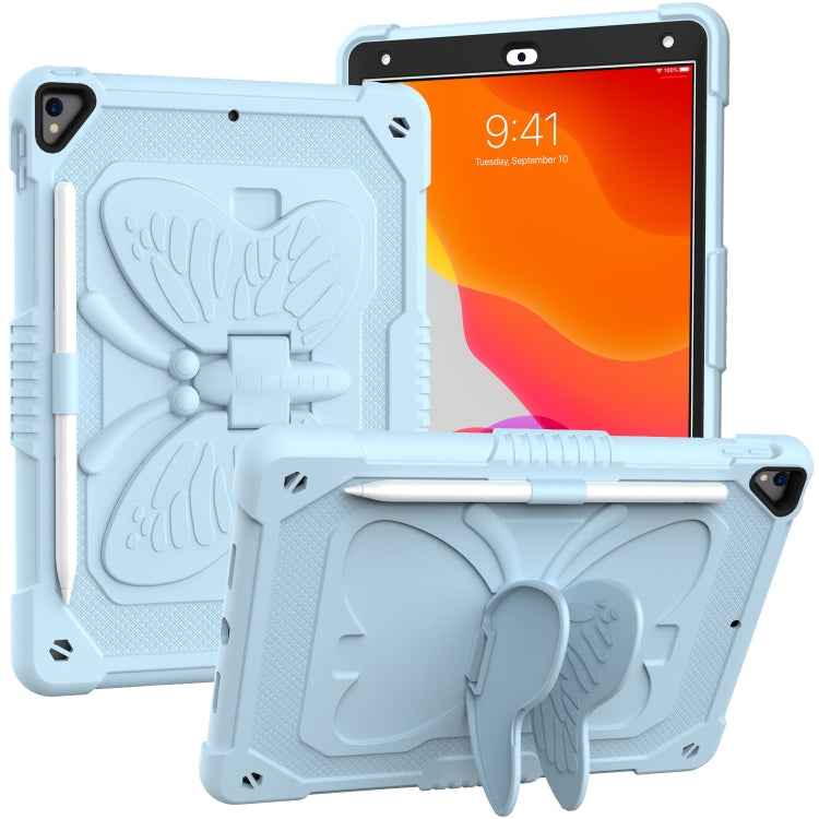 Pure Color PC + Silicone Anti-drop Protective Case with Butterfly Shape Holder & Pen Slot, For iPad 9.7 2018 & 2017 / Pro 9.7 inch / Air 2 / 6, For iPad 10.2 2021 & 2020 & 2019 / Air 3 10.5 inch, For iPad mini 6 2021 / mini 2024                        ...