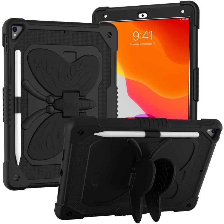Pure Color PC + Silicone Anti-drop Protective Case with Butterfly Shape Holder & Pen Slot, For iPad 9.7 2018 & 2017 / Pro 9.7 inch / Air 2 / 6, For iPad 10.2 2021 & 2020 & 2019 / Air 3 10.5 inch, For iPad mini 6 2021 / mini 2024                        ...