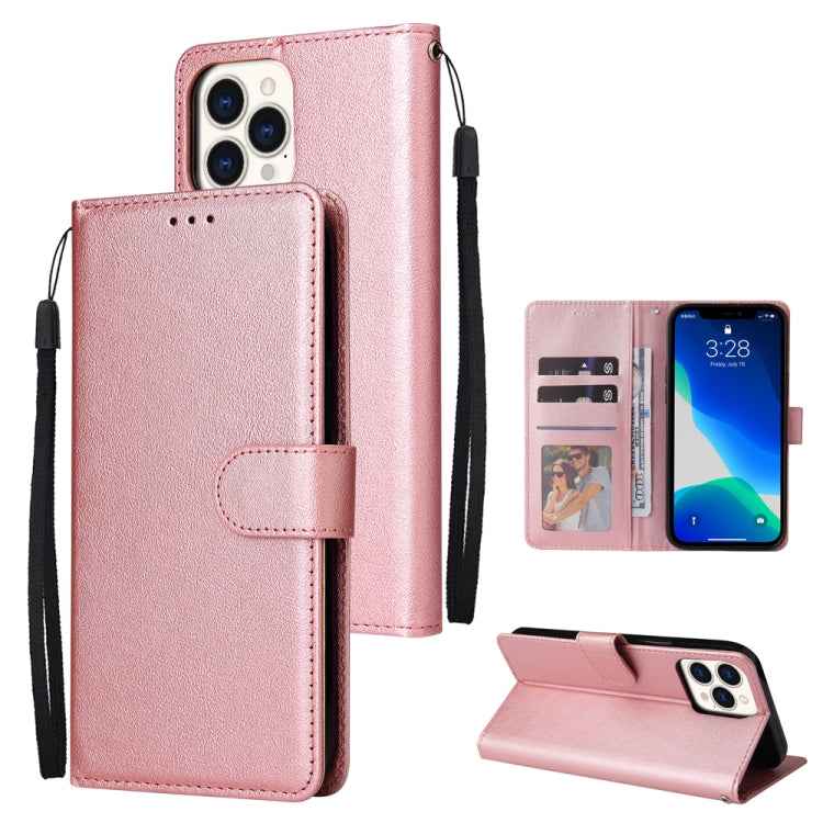 Multifunctional Horizontal Flip Leather Case, with Three Card Slot & Holder & Double Zip Wallett & Photo Frame & Lanyard, For iPhone 13 mini, For iPhone 13, For iPhone 13 Pro, For iPhone 13 Pro Max