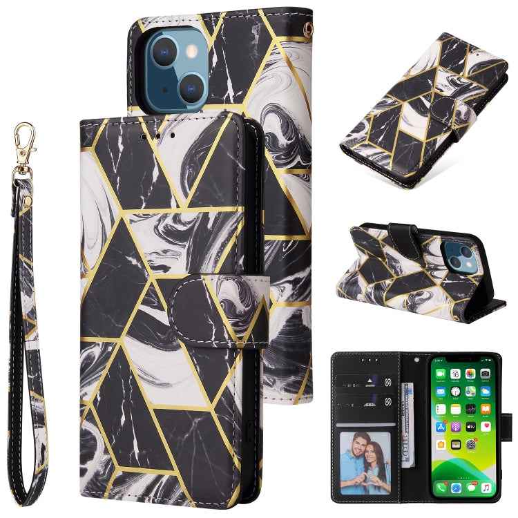 Marble Bronzing Stitching Horizontal Flip PU Leather Case with Holder & Card Slots & Wallet & Photo Frame, For iPhone 13 mini, For iPhone 13, For iPhone 13 Pro, For iPhone 13 Pro Max