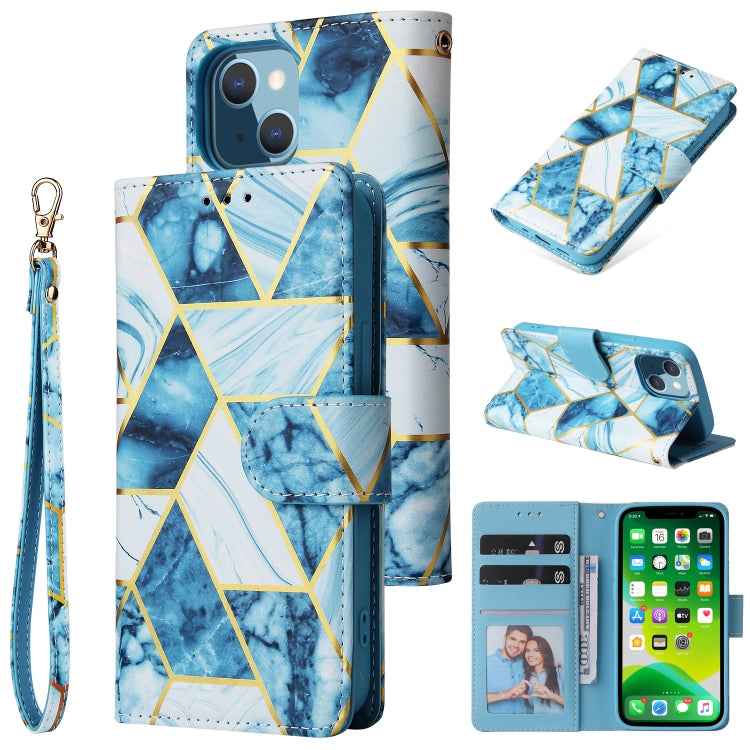 Marble Bronzing Stitching Horizontal Flip PU Leather Case with Holder & Card Slots & Wallet & Photo Frame, For iPhone 13 mini, For iPhone 13, For iPhone 13 Pro, For iPhone 13 Pro Max