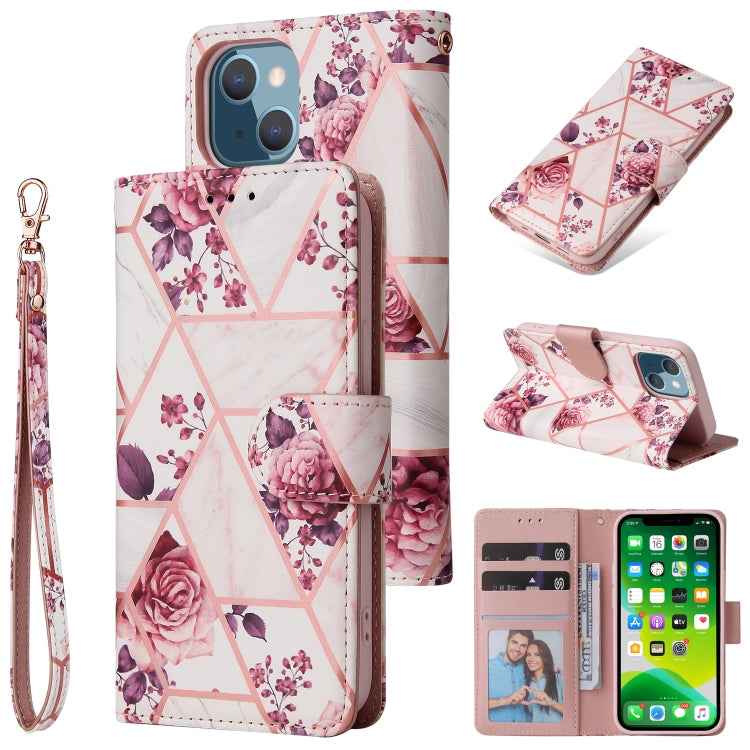 Marble Bronzing Stitching Horizontal Flip PU Leather Case with Holder & Card Slots & Wallet & Photo Frame, For iPhone 13 mini, For iPhone 13, For iPhone 13 Pro, For iPhone 13 Pro Max