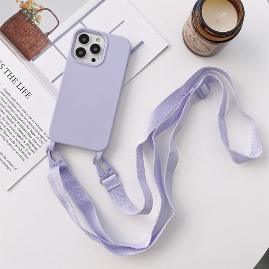 Elastic Silicone Protective Case with Wide Neck Lanyard, For iPhone 12 mini