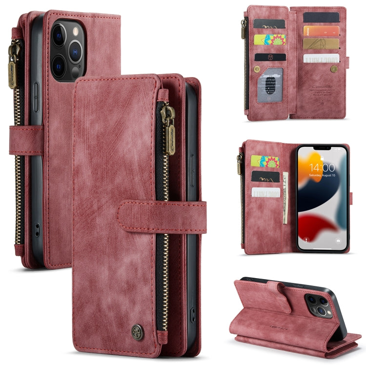 CaseMe-C30 PU + TPU Multifunctional Horizontal Flip Leather Case with Holder & Card Slot & Wallet & Zipper Pocket, For iPhone 8 Plus & 7 Plus & 6 Plus, For iPhone SE 2022 / SE 2020 / 8 / 7 / 6, For iPhone 11, For iPhone 11 Pro, For iPhone 11 Pro Max   ...