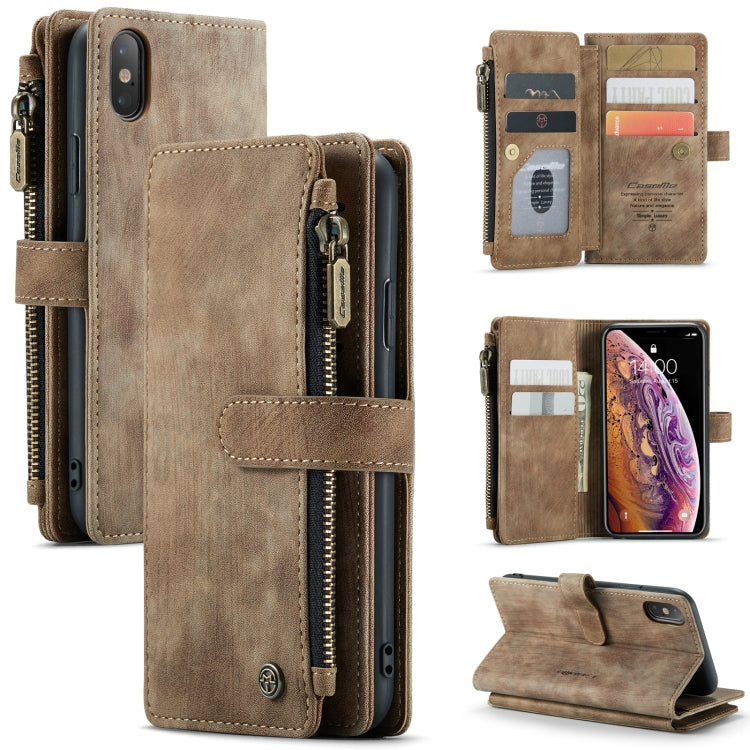 CaseMe-C30 PU + TPU Multifunctional Horizontal Flip Leather Case with Holder & Card Slot & Wallet & Zipper Pocket, For iPhone 8 Plus & 7 Plus & 6 Plus, For iPhone SE 2022 / SE 2020 / 8 / 7 / 6, For iPhone 11, For iPhone 11 Pro, For iPhone 11 Pro Max   ...