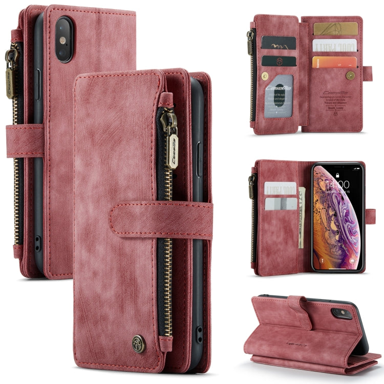 CaseMe-C30 PU + TPU Multifunctional Horizontal Flip Leather Case with Holder & Card Slot & Wallet & Zipper Pocket, For iPhone 8 Plus & 7 Plus & 6 Plus, For iPhone SE 2022 / SE 2020 / 8 / 7 / 6, For iPhone 11, For iPhone 11 Pro, For iPhone 11 Pro Max   ...