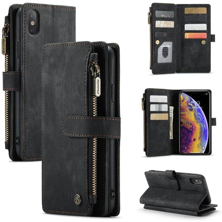 CaseMe-C30 PU + TPU Multifunctional Horizontal Flip Leather Case with Holder & Card Slot & Wallet & Zipper Pocket, For iPhone 8 Plus & 7 Plus & 6 Plus, For iPhone SE 2022 / SE 2020 / 8 / 7 / 6, For iPhone 11, For iPhone 11 Pro, For iPhone 11 Pro Max   ...
